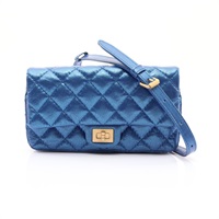 CHANEL 香奈兒 2.55 Reissue Flap 腰包 藍色 菱格紋牛皮 金釦 A57791