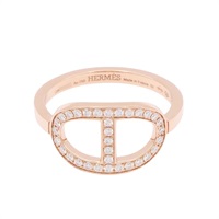 HERMES 愛馬仕 Chaine d'ancre Contour 戒指 52 18K玫瑰金 鑽石 H122605B 00053