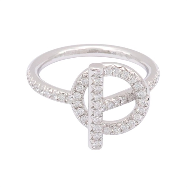 HERMES 愛馬仕 Echappee Diamond  戒指 53 18K白金 鑽石 H219696B