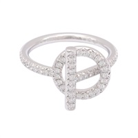HERMES 愛馬仕 Echappee Diamond  戒指 53 18K白金 鑽石 H219696B