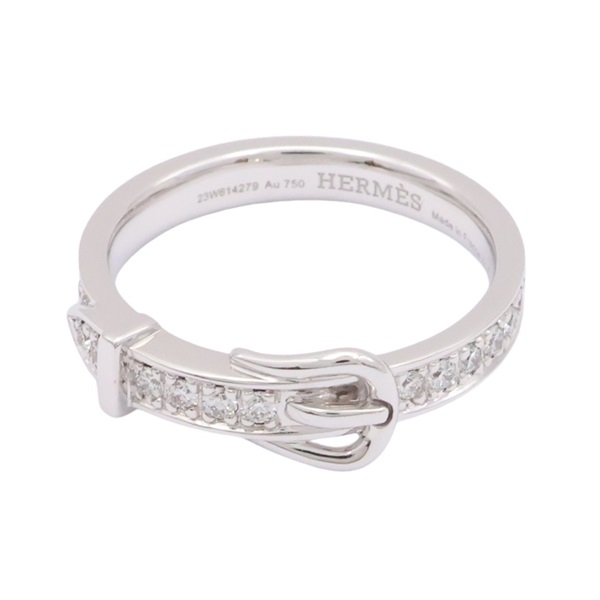 HERMES 愛馬仕 Etriviere 戒指 51 18K白金 鑽石 H124608B00052