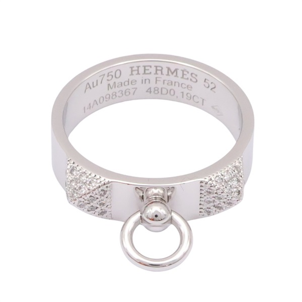 HERMES 愛馬仕 Collier De Chien 戒指 52 18K白金 鑽石