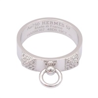 HERMES 愛馬仕 Collier De Chien 戒指 52 18K白金 鑽石