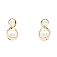 Dior 迪奧 Pearl pierced 耳環 金色 鍍金