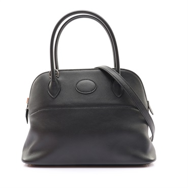 HERMES 愛馬仕 Bolide 27 肩背包 黑色 swift牛皮 X刻 銀釦 H041693CK
