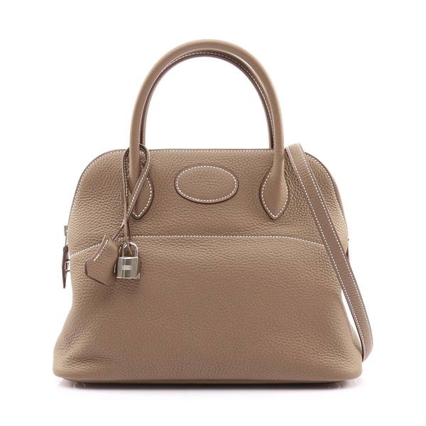 HERMES 愛馬仕 Bolide 31 Clemence牛皮 柏莉包 大象灰 銀釦 A刻 兩用包