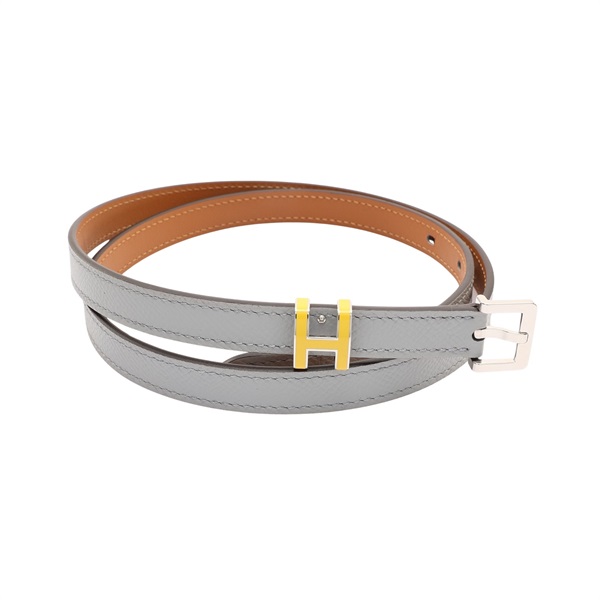HERMES 愛馬仕 Pop H 腰帶 冰川藍 Epsom 牛皮 B刻