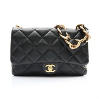 CHANEL 香奈兒 Funky Town Flap Bag 肩背包 黑色 羊皮 金釦 AS3216 AS3216
