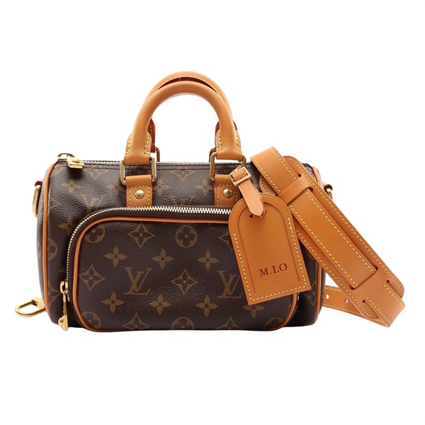 LOUIS VUITTON LV 路易威登 Keepall 25 Cargo 兩用包 棕色 原花帆布 有印字 M14981