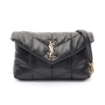 SAINT LAURENT YSL 聖羅蘭 Loulou Puffer Mini 肩背包 黑色 牛皮 620333
