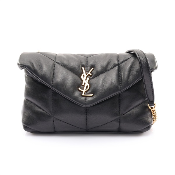 SAINT LAURENT YSL 聖羅蘭 Loulou Puffer Mini 肩背包 黑色 牛皮 620333