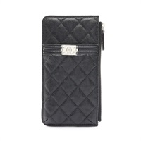 CHANEL 香奈兒 Boy iPhone Pouch 收納包 黑色 荔枝紋牛皮 銀扣 AP1482