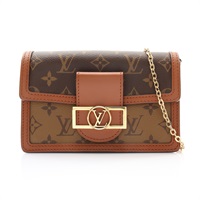 LOUIS VUITTON LV 路易威登 Dauphine Chain Wallet 肩背包 棕色 原花帆布 M68746