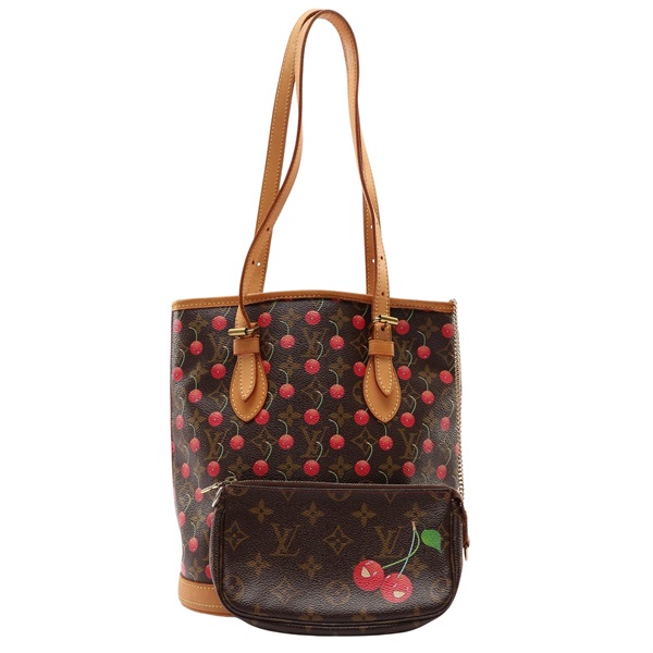 LOUIS VUITTON LV 路易威登 Cerises Bucket PM 村上隆 櫻桃水桶包 肩背包 原花帆布 M95012