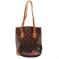 LOUIS VUITTON LV 路易威登 Cerises Bucket PM 村上隆 櫻桃水桶包 肩背包 原花帆布 M95012