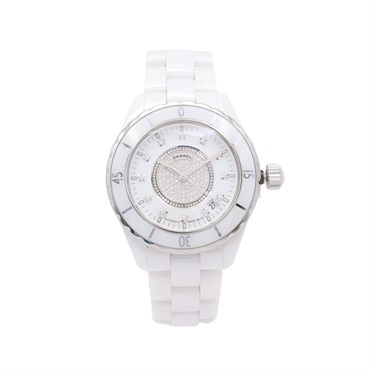 CHANEL 香奈兒 J12 38mm 鑽石腕錶 白色錶盤 陶瓷 鑽石 H1759
