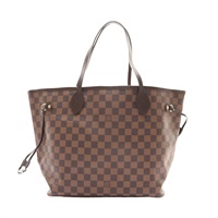 LOUIS VUITTON 路易威登 Neverfull MM 購物包 肩背包 棕色 棋盤格帆布 N41358