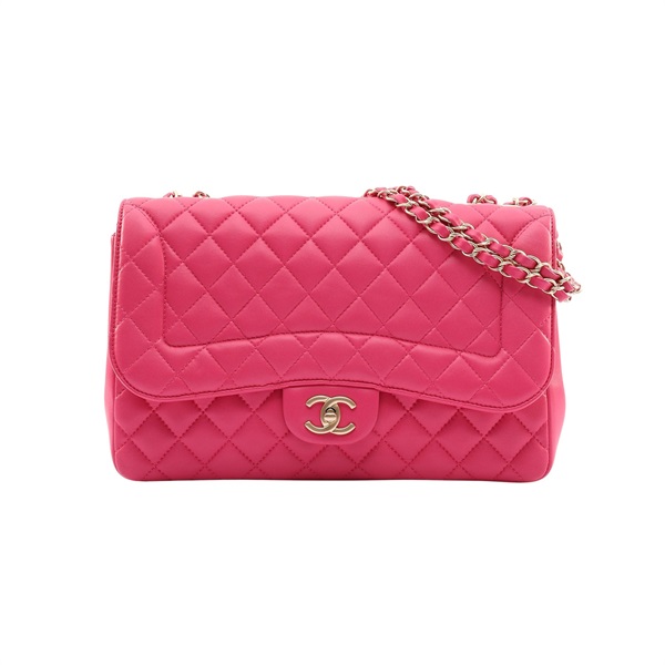 CHANEL 香奈兒 Mademoiselle Chic Flap 肩背包 粉色 菱格紋 羊皮 金扣 A93938