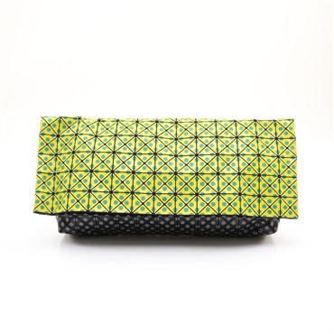 BAO BAO ISSEY MIYAKE 三宅一生 手拿包 黑/黃色 PVC帆布  BB41-AG931