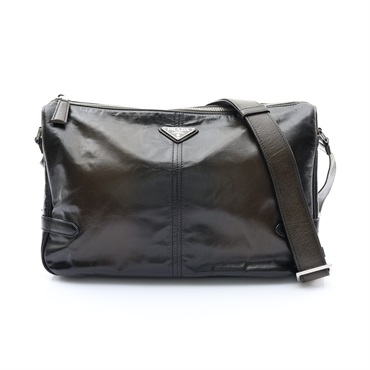 PRADA 普拉達 Soft-Look Leather 肩背包 黑/卡其色 牛皮 2VH187