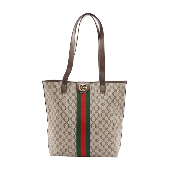 GUCCI 古馳 Ophidia Medium 托特包 肩背包 淺褐色 GG Coated 帆布 834465