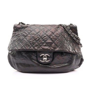 CHANEL 香奈兒 Elastic CC Flap 肩背包 黑色 牛皮 銀釦 (無卡)