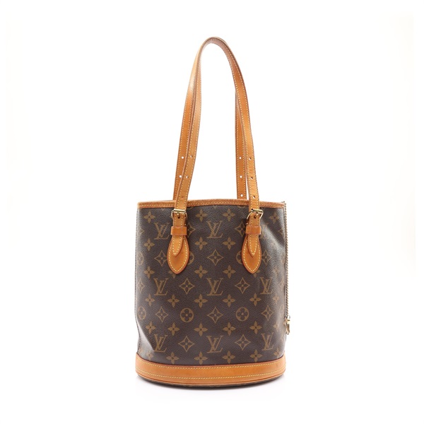LOUIS VUITTON LV 路易威登 Bucket PM 肩背包 棕色 原花帆布 M42238