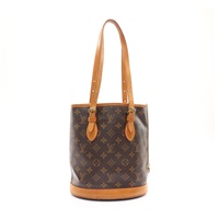 LOUIS VUITTON LV 路易威登 Bucket PM 肩背包 棕色 原花帆布 M42238
