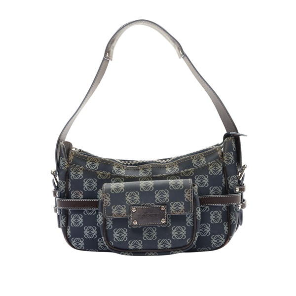LOEWE 羅威 Anagram 肩背包 藍色 原花 牛皮