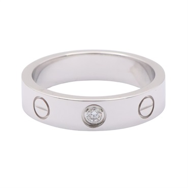 Cartier 卡地亞 Mini Love 1PD 戒指 18K白金 鑽石 B4050500