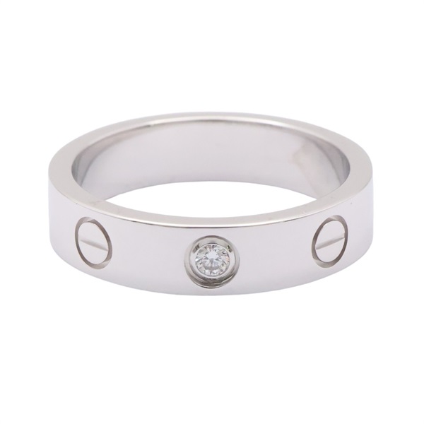 Cartier 卡地亞 Mini Love 1PD 戒指 18K白金 鑽石 B4050500