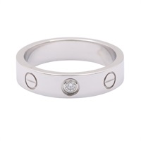 Cartier 卡地亞 Mini Love 1PD 戒指 18K白金 鑽石 B4050500