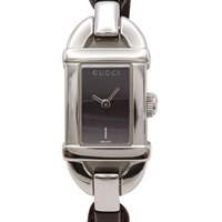 GUCCI 古馳 Horsebit 石英錶 棕色錶面/皮錶帶 不鏽鋼 6800L 6800L