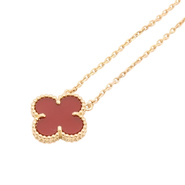Van Cleef & Arpels 梵克雅寶 Vintage Alhambra 項鍊 18K黃金 紅玉髓 VCARD38500