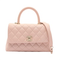 CHANEL 香奈兒 COCO Handle XS 肩背包 粉色 牛皮 金扣 A92990