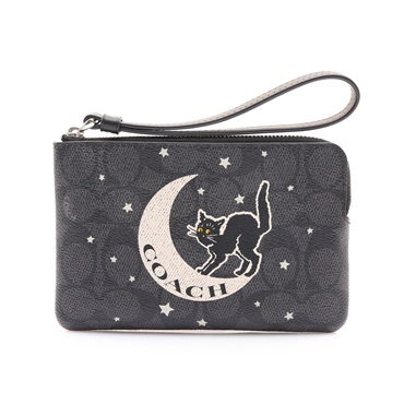 COACH 寇馳 拉鍊 手拿包 黑色 PVC塗層帆布 CW869
