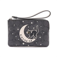 COACH 寇馳 拉鍊 手拿包 黑色 PVC塗層帆布 CW869