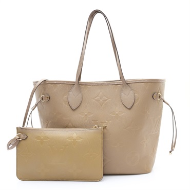 LOUIS VUITTON LV 路易威登 Neverfull MM 肩背包 淺褐色 原花壓紋 牛皮 變色 M45686