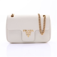 PRADA 普拉達 Chain 肩背包 白色 Saffiano牛皮 1BD193