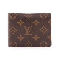 LOUIS VUITTON LV 路易威登 Multiple 二折短夾 棕色 原花帆布 有印字 M60895