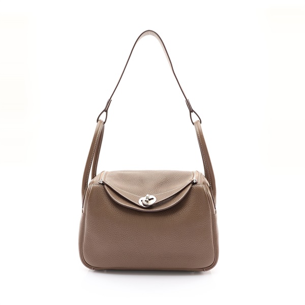 HERMES 愛馬仕 Lindy 26 肩背包 大象灰 Clemence牛皮 D刻 銀扣 H073428CK18