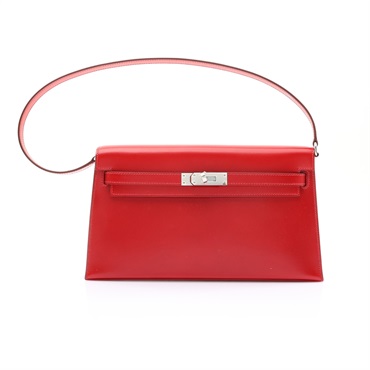 HERMES 愛馬仕 Kelly Elan 肩背包 辣椒紅 Box牛皮 銀釦 K刻 H086336CK5X
