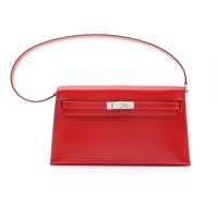 HERMES 愛馬仕 Kelly Elan 肩背包 辣椒紅 Box牛皮 銀釦 K刻 H086336CK5X