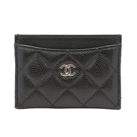 CHANEL 香奈兒 Classic 卡夾 黑色 荔枝紋 牛皮 銀扣 AP0213