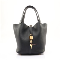 HERMES 愛馬仕 Picotin Lock 22 手提包 黑色 TC牛皮 W刻 金扣 H060991CC