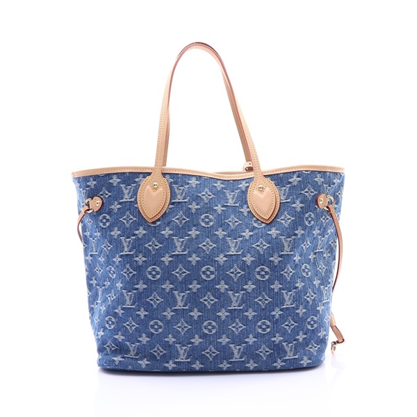 LOUIS VUITTON LV 路易威登 Neverfull MM 手提包 藍色 原花丹寧布 M13192