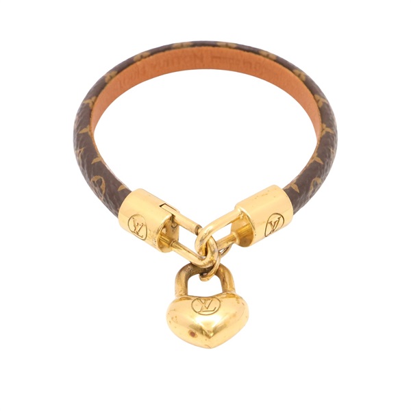 LOUIS VUITTON LV 路易威登 Crazy In Lock Charm 手環 棕色 原花帆布 M6451