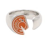 HERMES 愛馬仕 Carrousel 戒指 橘/銀色 金屬 H077326F