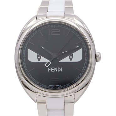 FENDI 芬迪 Momento Bugs 石英錶 黑色錶面 白/銀色不鏽鋼錶帶 F216031104D1