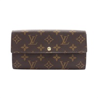 LOUIS VUITTON LV 路易威登 Sarah 扣式長夾 棕色 原花帆布 M61734